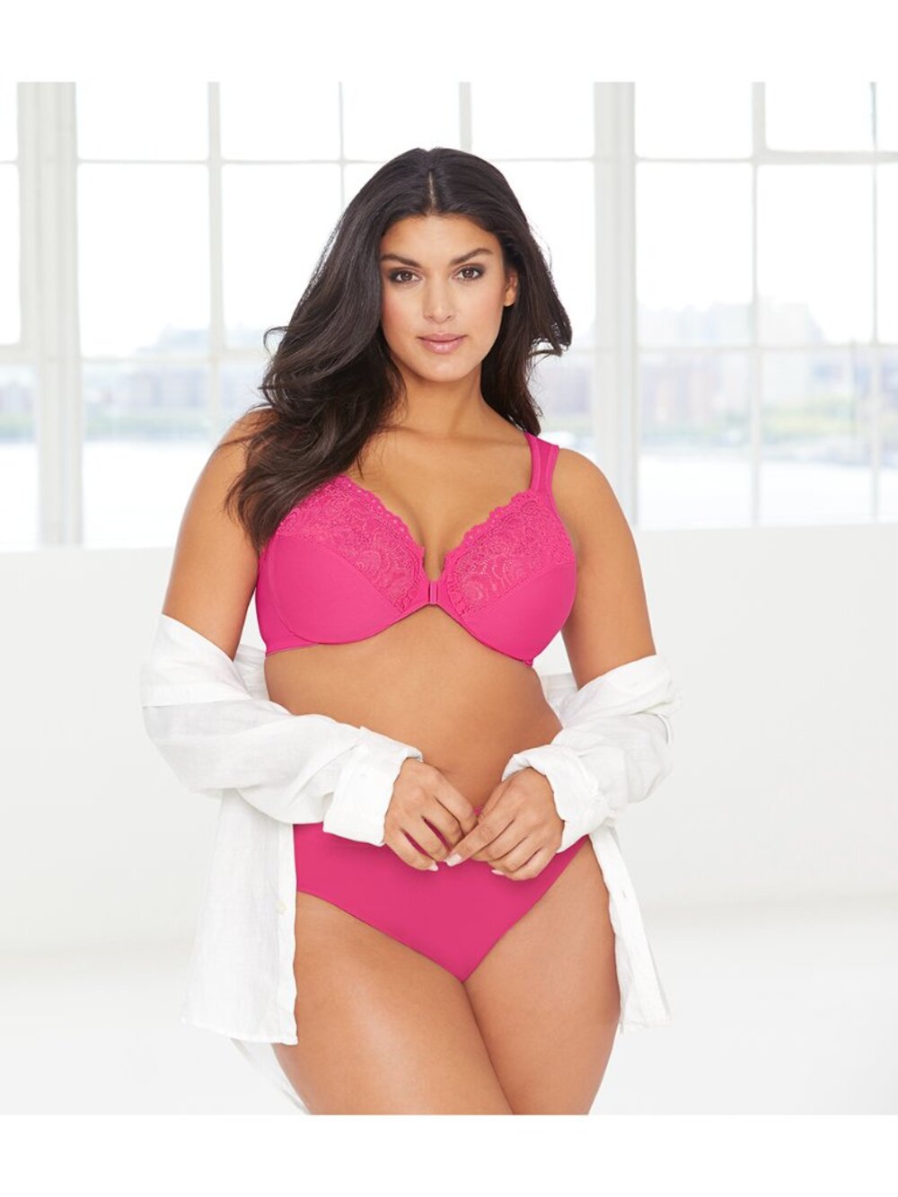 H Cup Bras 42H 44H 46H 48H Hot! Pink Underwire Wonderwire Front-Close Front-Hook